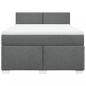 Preview: Boxspringbett mit Matratze Dunkelgrau 140x190 cm Stoff