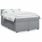 Preview: ARDEBO.de - Boxspringbett mit Matratze Hellgrau 140x190 cm Stoff