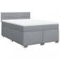 Preview: Boxspringbett mit Matratze Hellgrau 140x190 cm Stoff