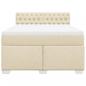 Preview: Boxspringbett mit Matratze Creme 140x190 cm Stoff