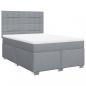 Preview: Boxspringbett mit Matratze Hellgrau 140x190 cm Stoff