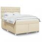 Preview: ARDEBO.de - Boxspringbett mit Matratze Creme 140x190 cm Stoff