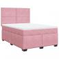 Preview: Boxspringbett mit Matratze Rosa 140x190 cm Samt