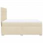 Preview: Boxspringbett mit Matratze Creme 140x190 cm Stoff