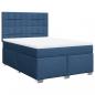 Preview: Boxspringbett mit Matratze Blau 140x190 cm Stoff