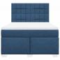 Preview: Boxspringbett mit Matratze Blau 140x190 cm Stoff