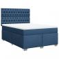 Preview: Boxspringbett mit Matratze Blau 140x190 cm Stoff