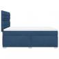 Preview: Boxspringbett mit Matratze Blau 140x190 cm Stoff