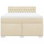 Preview: Boxspringbett mit Matratze Creme 140x190 cm Stoff