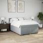 Preview: Boxspringbett mit Matratze Hellgrau 140x190 cm Stoff