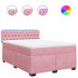 Preview: Boxspringbett mit Matratze Rosa 140x190 cm Samt