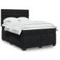 Preview: ARDEBO.de - Boxspringbett mit Matratze Schwarz 140x190 cm Samt