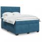 Preview: ARDEBO.de - Boxspringbett mit Matratze Blau 140x190 cm Samt