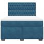 Preview: Boxspringbett mit Matratze Blau 140x190 cm Samt