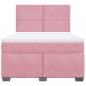 Preview: Boxspringbett mit Matratze Rosa 140x190 cm Samt