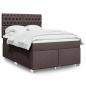 Preview: ARDEBO.de - Boxspringbett mit Matratze Dunkelbraun 140x190 cm Stoff