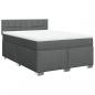 Preview: Boxspringbett mit Matratze Dunkelgrau 140x190 cm Stoff