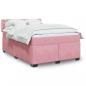 Preview: ARDEBO.de - Boxspringbett mit Matratze Rosa 140x190 cm Samt