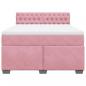 Preview: Boxspringbett mit Matratze Rosa 140x190 cm Samt