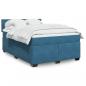 Preview: ARDEBO.de - Boxspringbett mit Matratze Blau 140x190 cm Samt