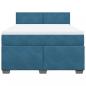 Preview: Boxspringbett mit Matratze Blau 140x190 cm Samt