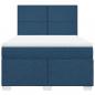 Preview: Boxspringbett mit Matratze Blau 140x190 cm Stoff