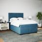 Preview: Boxspringbett mit Matratze Blau 140x190 cm Samt