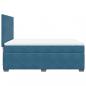 Preview: Boxspringbett mit Matratze Blau 140x190 cm Samt