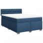 Preview: Boxspringbett mit Matratze Blau 140x190 cm Stoff