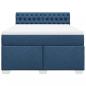 Preview: Boxspringbett mit Matratze Blau 140x190 cm Stoff