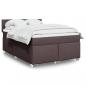 Preview: ARDEBO.de - Boxspringbett mit Matratze Dunkelbraun 140x190 cm Stoff