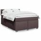 Preview: ARDEBO.de - Boxspringbett mit Matratze Dunkelbraun 140x190 cm Stoff