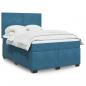 Preview: ARDEBO.de - Boxspringbett mit Matratze Blau 140x190 cm Samt