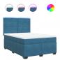 Preview: Boxspringbett mit Matratze Blau 140x190 cm Samt