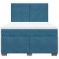 Preview: Boxspringbett mit Matratze Blau 140x190 cm Samt