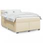 Preview: ARDEBO.de - Boxspringbett mit Matratze Creme 140x190 cm Stoff