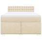 Preview: Boxspringbett mit Matratze Creme 140x190 cm Stoff