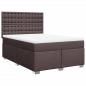 Preview: Boxspringbett mit Matratze Dunkelbraun 140x190 cm Stoff