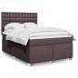 Preview: ARDEBO.de - Boxspringbett mit Matratze Dunkelbraun 140x190 cm Stoff