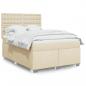 Preview: ARDEBO.de - Boxspringbett mit Matratze Creme 140x190 cm Stoff