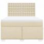 Preview: Boxspringbett mit Matratze Creme 140x190 cm Stoff