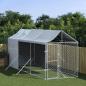 Preview: ARDEBO.de - Outdoor-Hundezwinger mit Dach Silbern 2x6x2,5m Verzinkter Stahl