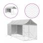 Preview: Outdoor-Hundezwinger mit Dach Silbern 2x6x2,5m Verzinkter Stahl