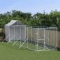 Preview: ARDEBO.de - Outdoor-Hundezwinger mit Dach Silbern 2x10x2,5 m Stahl Verzinkt