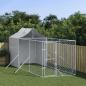 Preview: ARDEBO.de - Outdoor-Hundezwinger mit Dach Silbern 2x6x2,5m Verzinkter Stahl