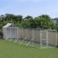 Preview: ARDEBO.de - Outdoor-Hundezwinger mit Dach Silbern 2x14x2,5 m Stahl Verzinkt