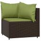 Preview: 4-tlg. Garten-Lounge-Set mit Kissen Braun Poly Rattan