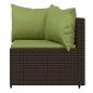 Preview: 4-tlg. Garten-Lounge-Set mit Kissen Braun Poly Rattan