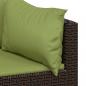 Preview: 4-tlg. Garten-Lounge-Set mit Kissen Braun Poly Rattan