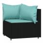 Preview: 4-tlg. Garten-Lounge-Set mit Kissen Schwarz Poly Rattan